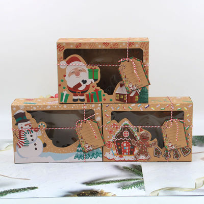 Delicate 22x15x7cm Kraft Gift Box With Window For Chirsmas Gift